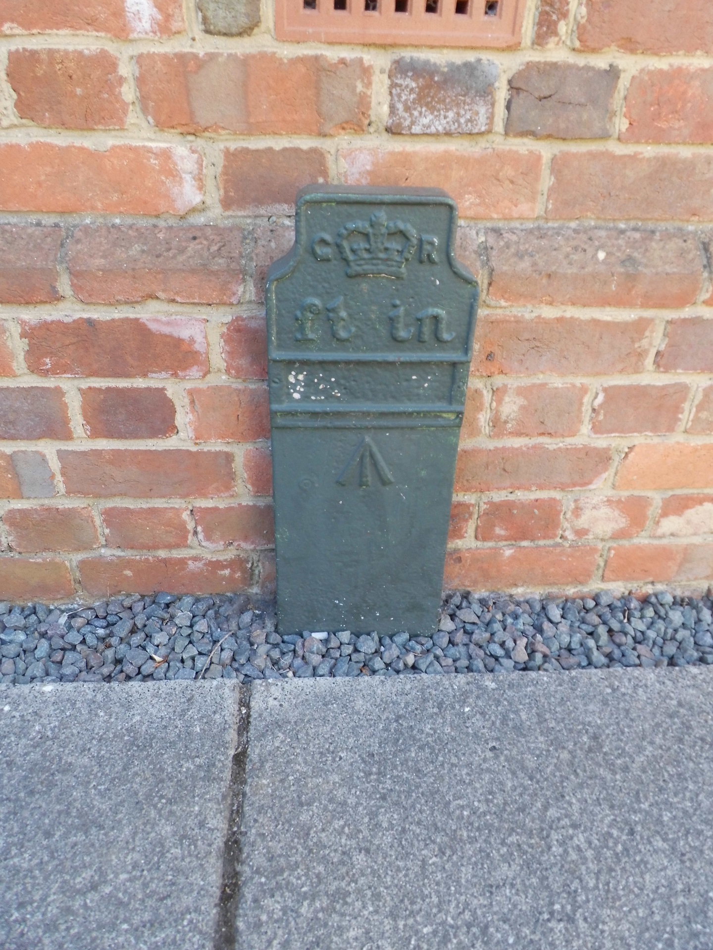 Telegraph cable marker post at Alresford Station, Hampshire by Derek Pattenson 