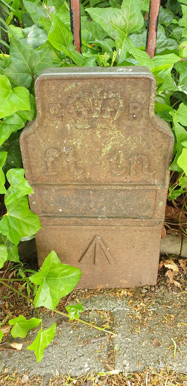 Telegraph cable marker post at 51 Brunswick Road, Gloucester by Mary Ryan 