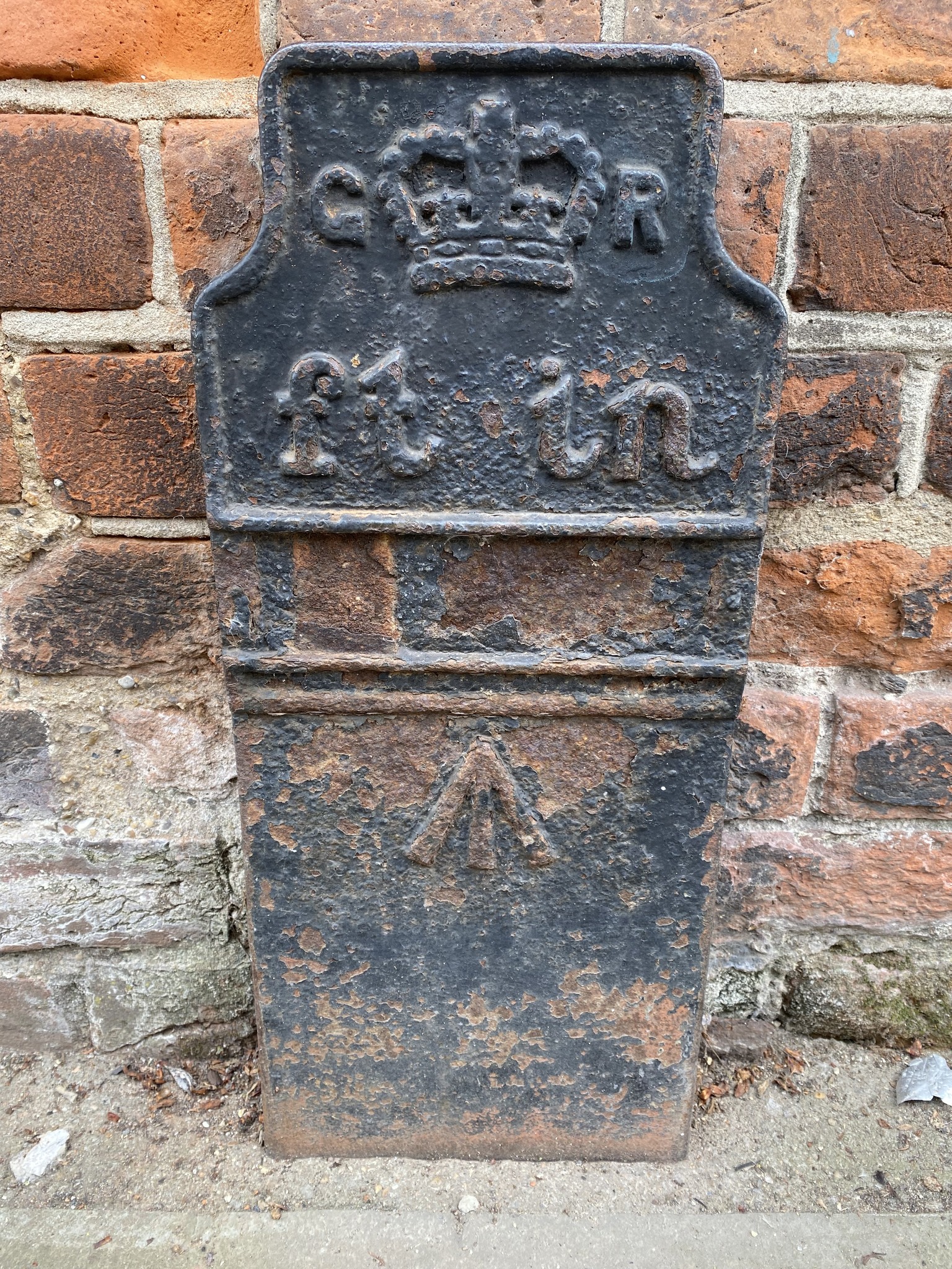 Telegraph cable marker post at 421 London Road, Carleton, Cumbria by Simon Westerman 