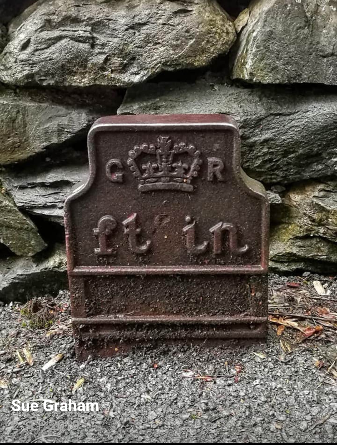 Telegraph cable marker post at Belsfield Court, Back Belsfield Road, Bowness, Cumbria by Sue Graham 