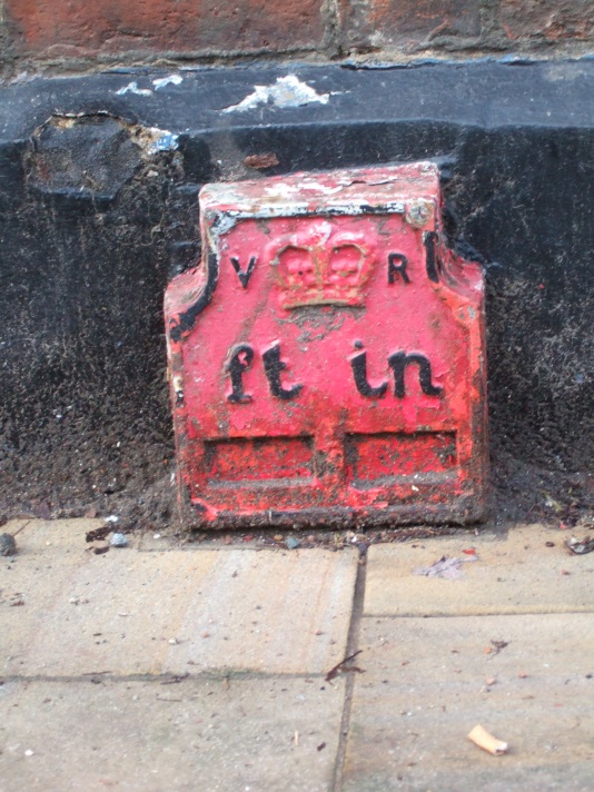 Telegraph cable marker post at 163 Watling Street, Towcester by Brian Giggins 