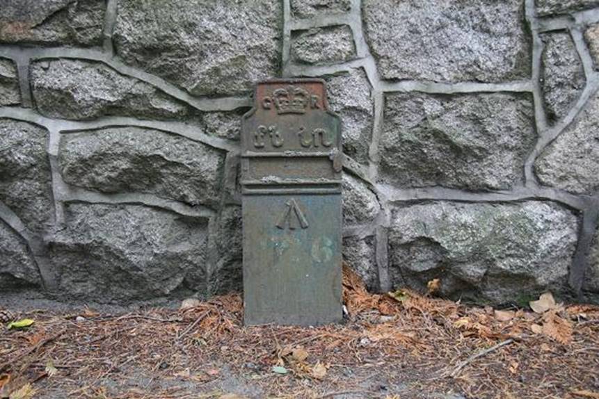 Telegraph cable marker post at Lus Mor, Torquay Road, Dublin by Historic Building Consultants for Dún Laoghaire Rathdown County Council 