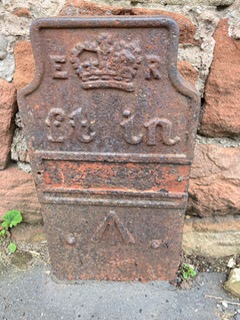 Telegraph cable marker post at Heskett House, High Heskett, Cumbria by Jim Stafford 