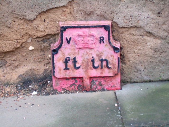 Telegraph cable marker post at 154 Watling Street, Towcester by Brian Giggins 