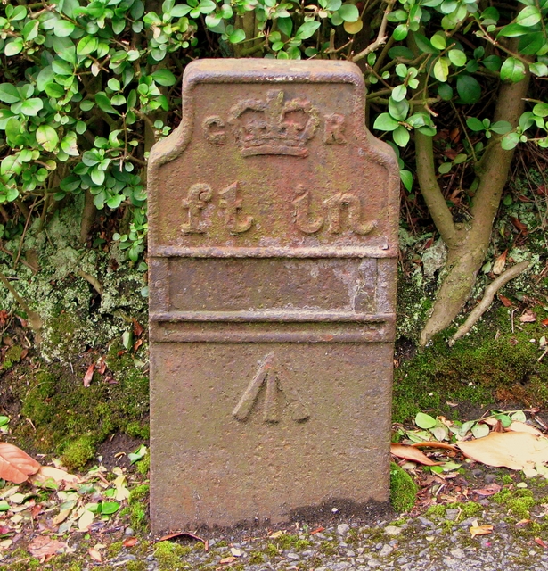 Telegraph cable marker post at 7 Downshire Road, Bangor by Ross 
