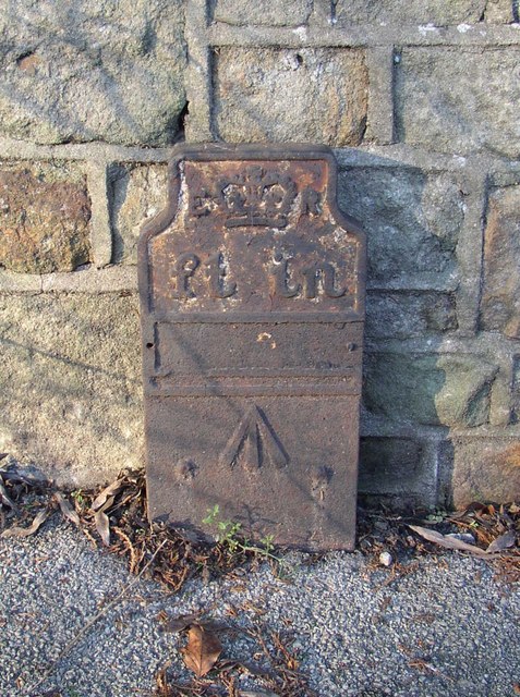 Telegraph cable marker post at 128 Slyne Road, Hest Bank, Lancashire by Humphrey Bolton 