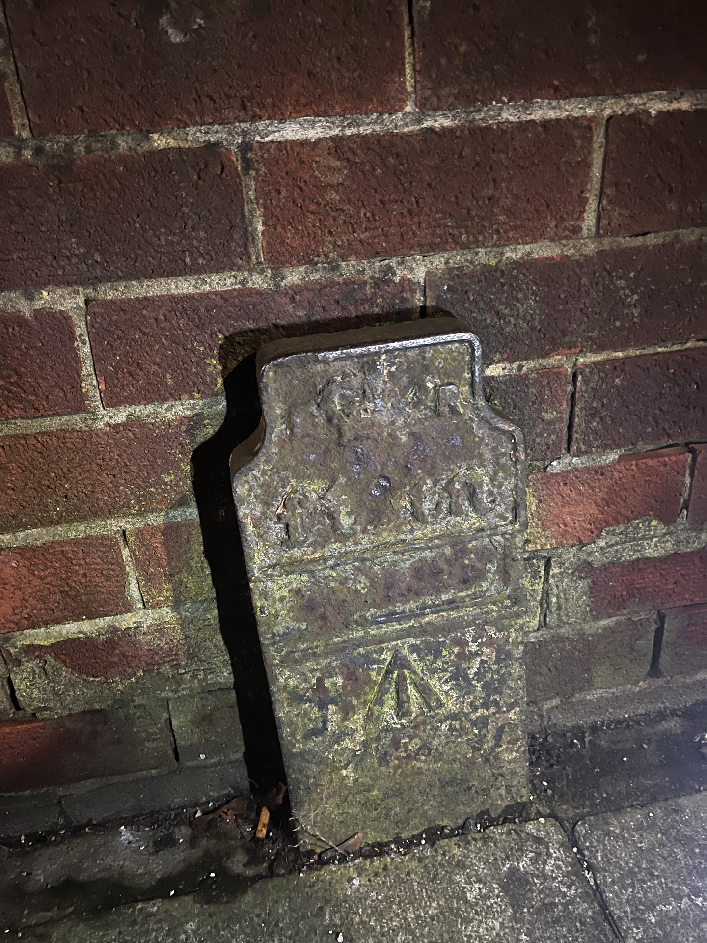 Telegraph cable marker post at 7 Victoria Road East, Hebburn, Tyne and Wear by James Nimmins 