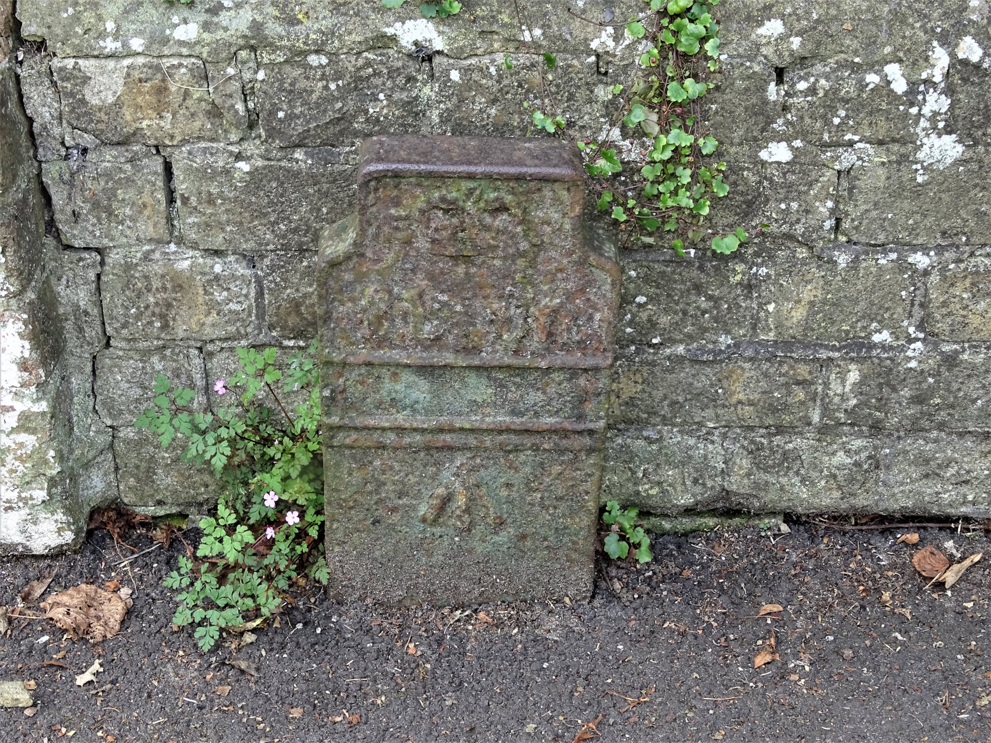 Telegraph cable marker post at 151 Sparrows Herne, Bushey, Herts by Stephen Danzig 