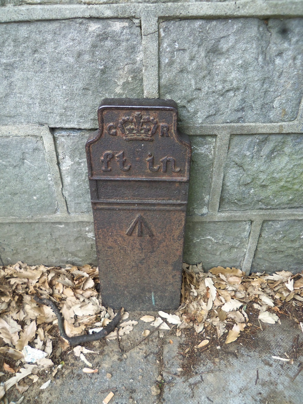 Telegraph cable marker post at 82 Woodland Road, Darlington by Stubbs family 