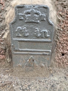 Telegraph cable marker post at 1 Kemplay Bank, Eamont Bridge, Penrith by Jim Stafford 