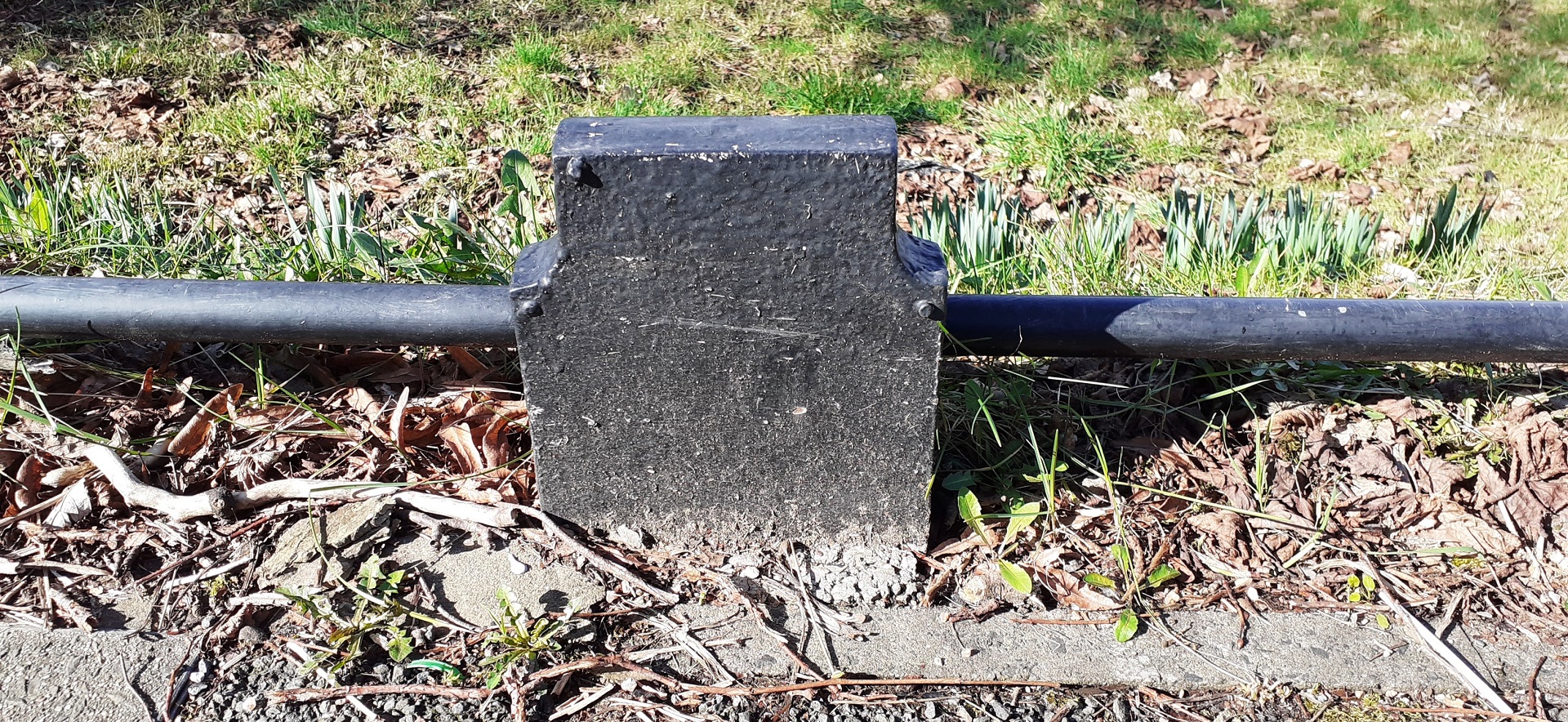 Telegraph cable marker post at opp. 39 Aynam Road, Kendal by Roger Templeman 