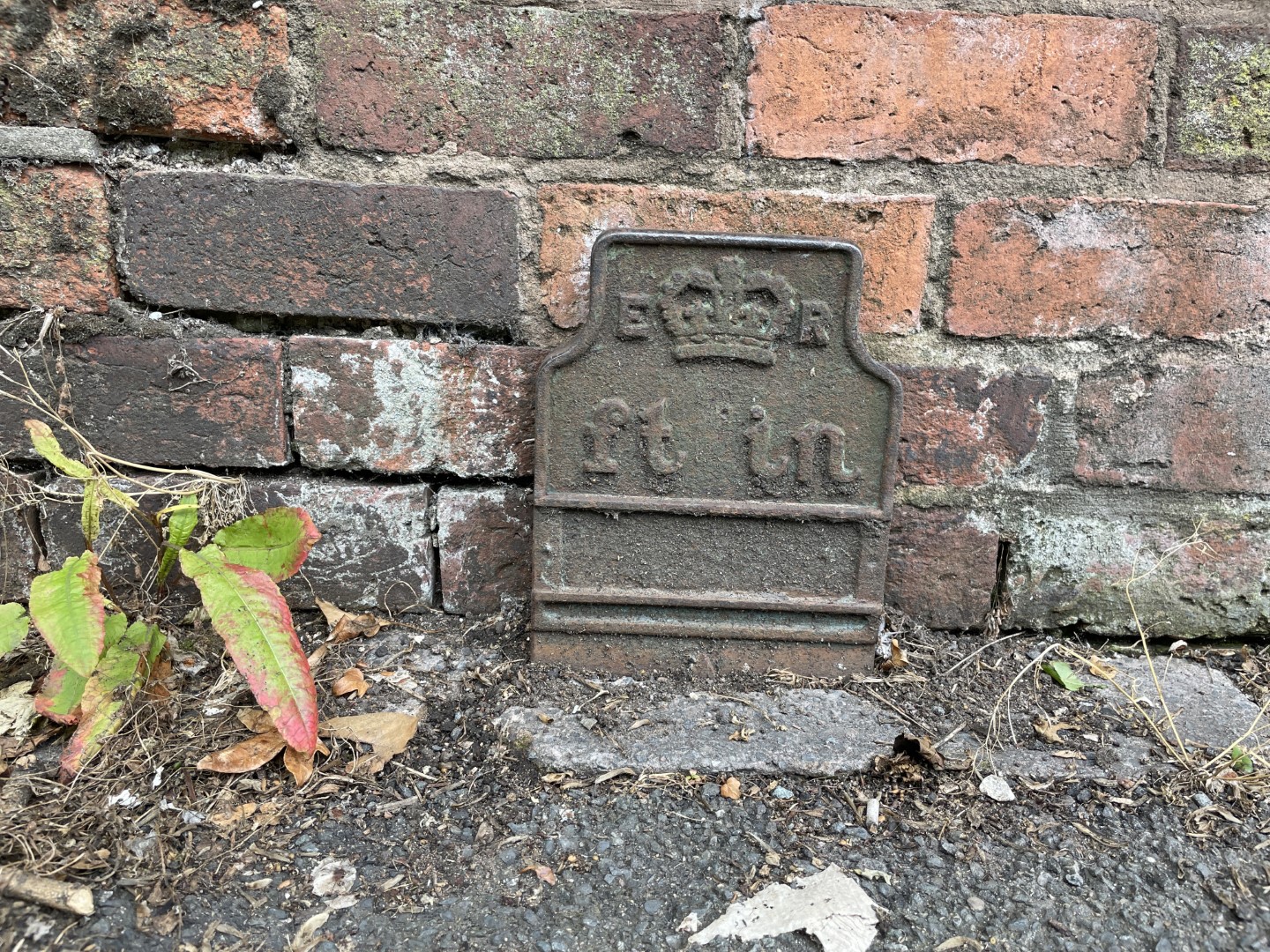 Telegraph cable marker post at 58 Bath Road, Worcester by Catrin Meredith 