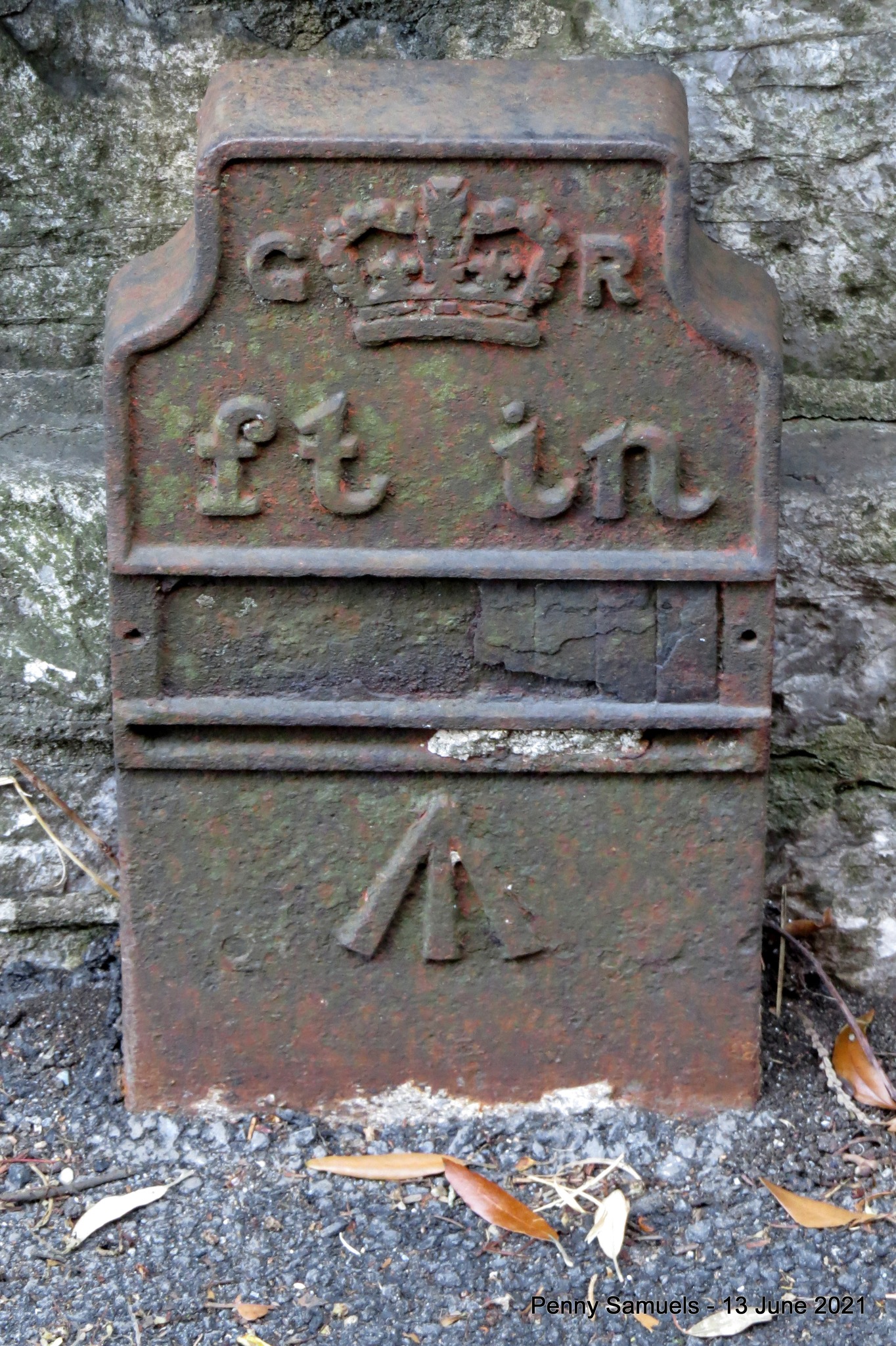 Telegraph cable marker post at 74 Mannamead Road, Plymouth by Penny Samuels 