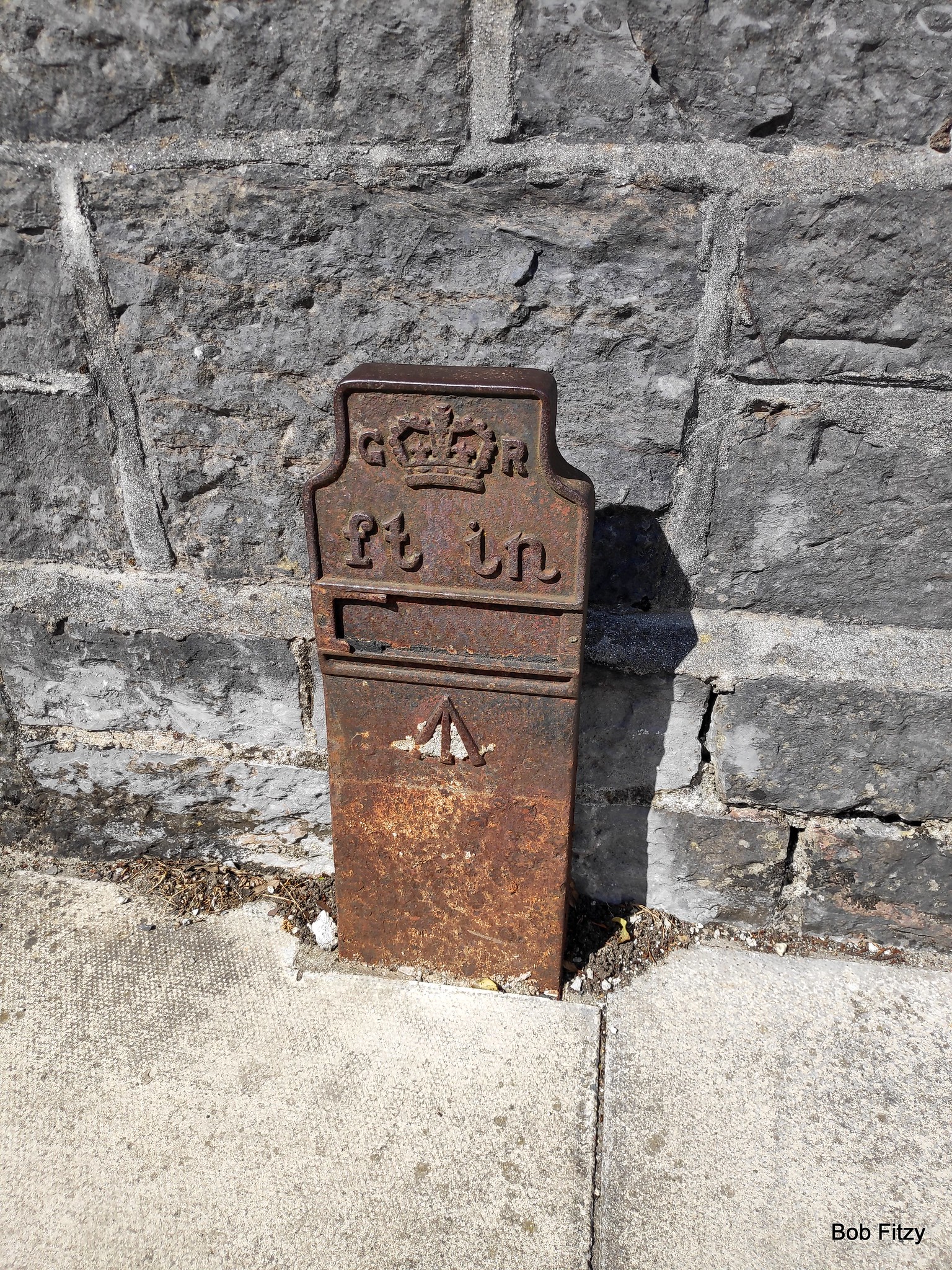 Telegraph cable marker post at 13 Ford Park Road, Plymouth by Bobfitzy62 
