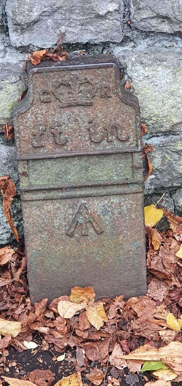 Telegraph cable marker post at 63 Cowbridge Road West, Cardiff by Henry Morgysbear 