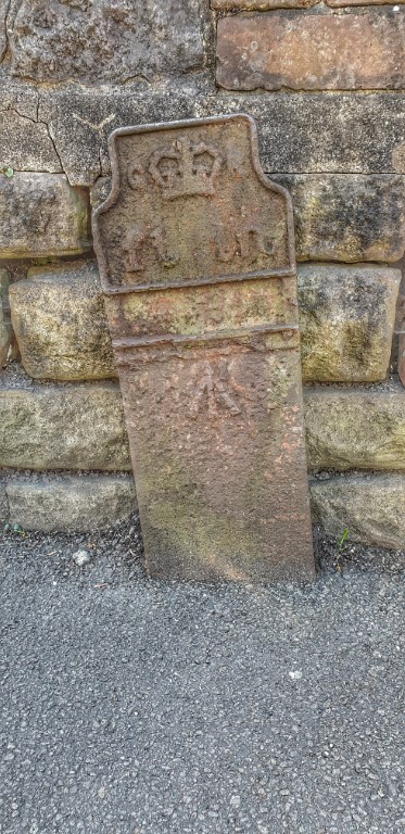Telegraph cable marker post at 34 Margam Road, Port Talbot by Lilian O'Hare 