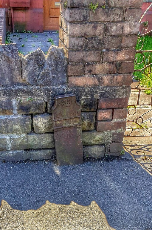 Telegraph cable marker post at 34 Margam Road, Port Talbot by Lilian O'Hare 