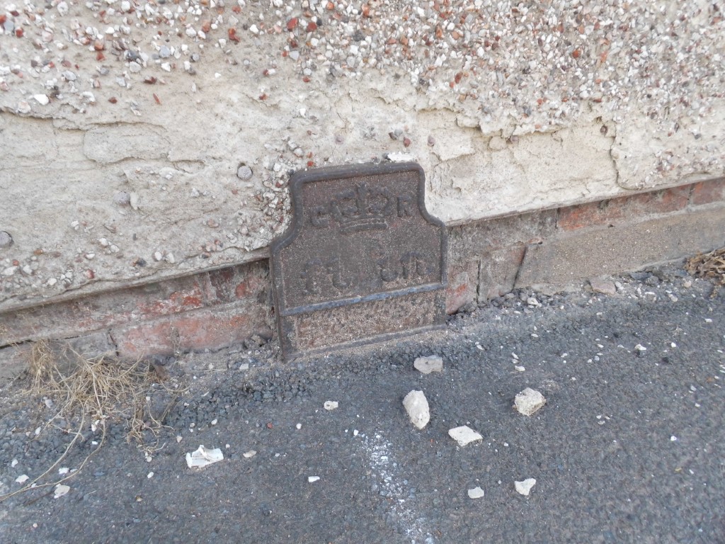 Telegraph cable marker post at 185 Derby Road, Chesterfield by Derek Pattenson 