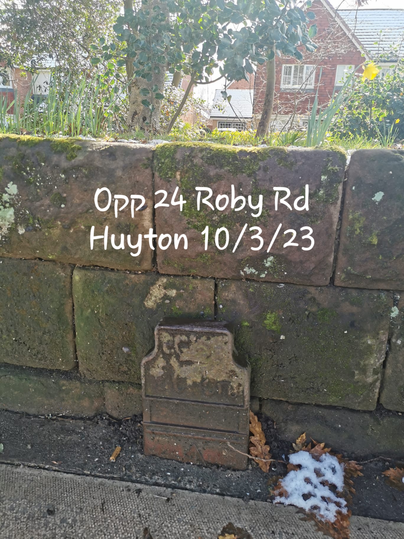 Telegraph cable marker post at opp. 24 Roby Road, Huyton, Liverpool by Jan Gibbons 