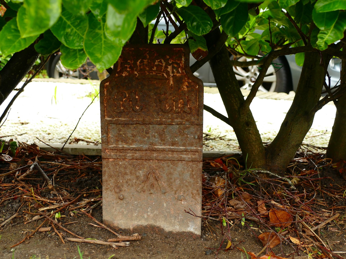 Telegraph cable marker post at 54 Slyne Road, Bolton-le-Sands, Cumbria by Christopher Leather 