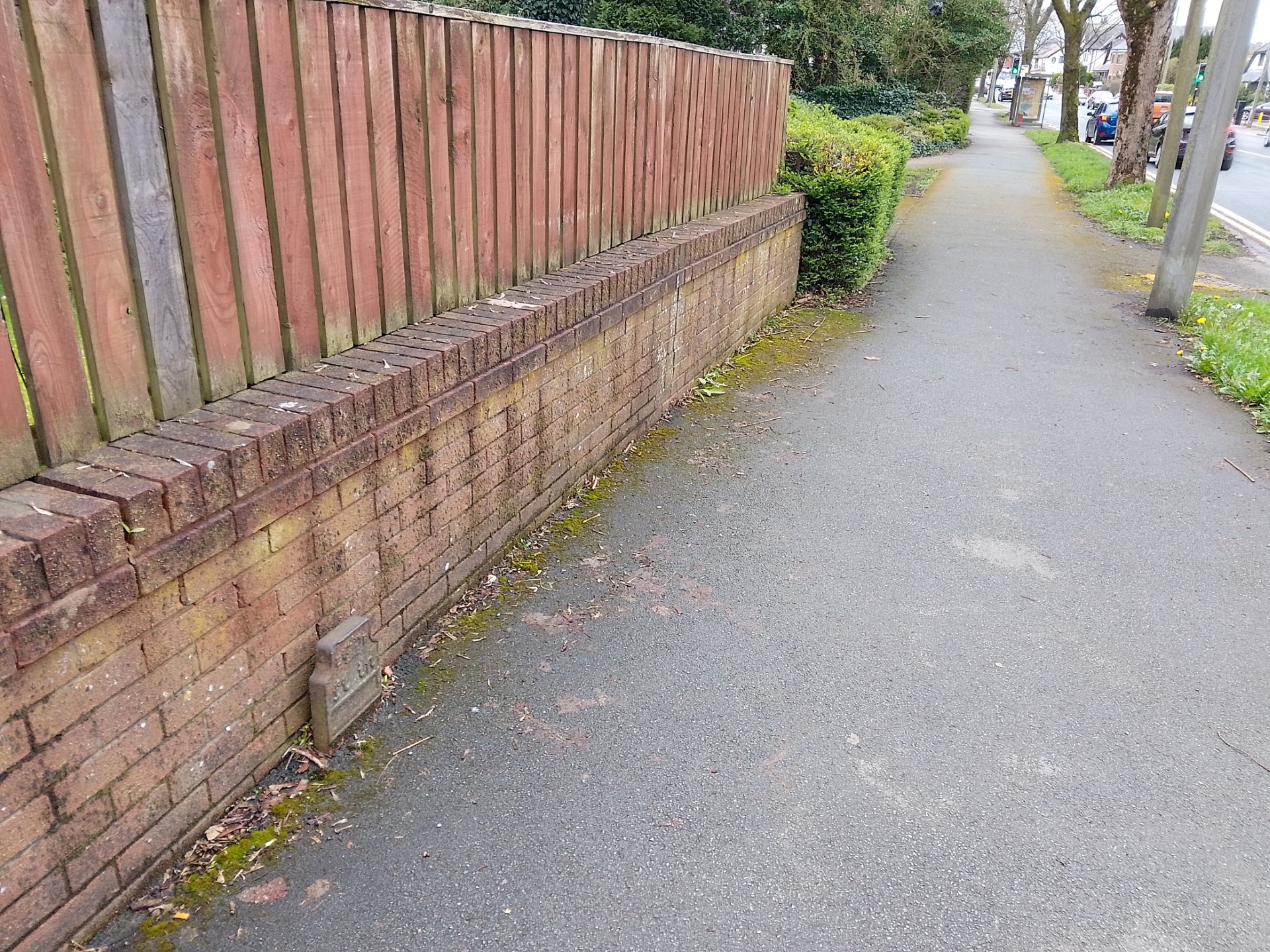 Telegraph cable marker post at 326 Garstang Road, Fulwood, Preston by Derek Pattenson 