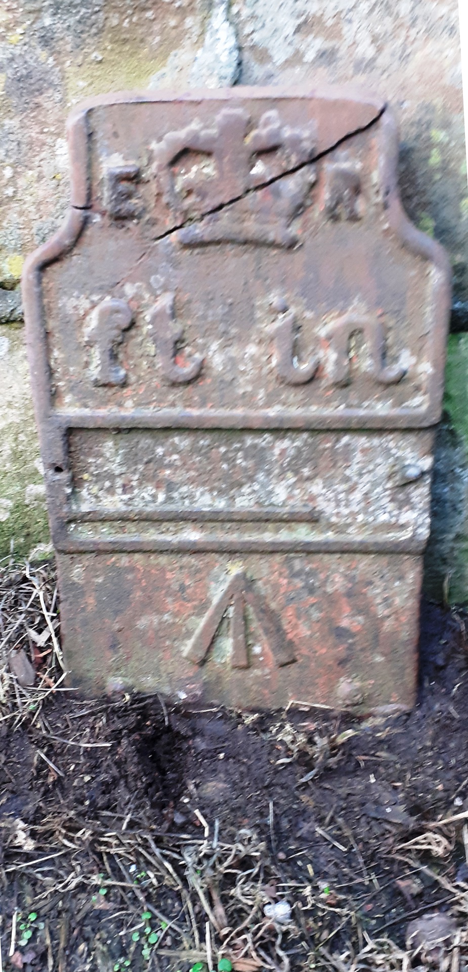 Telegraph cable marker post at North refuge, west parapet of bridge, Kemplay Bank, Eamont, Penrith by Roger Templeman 