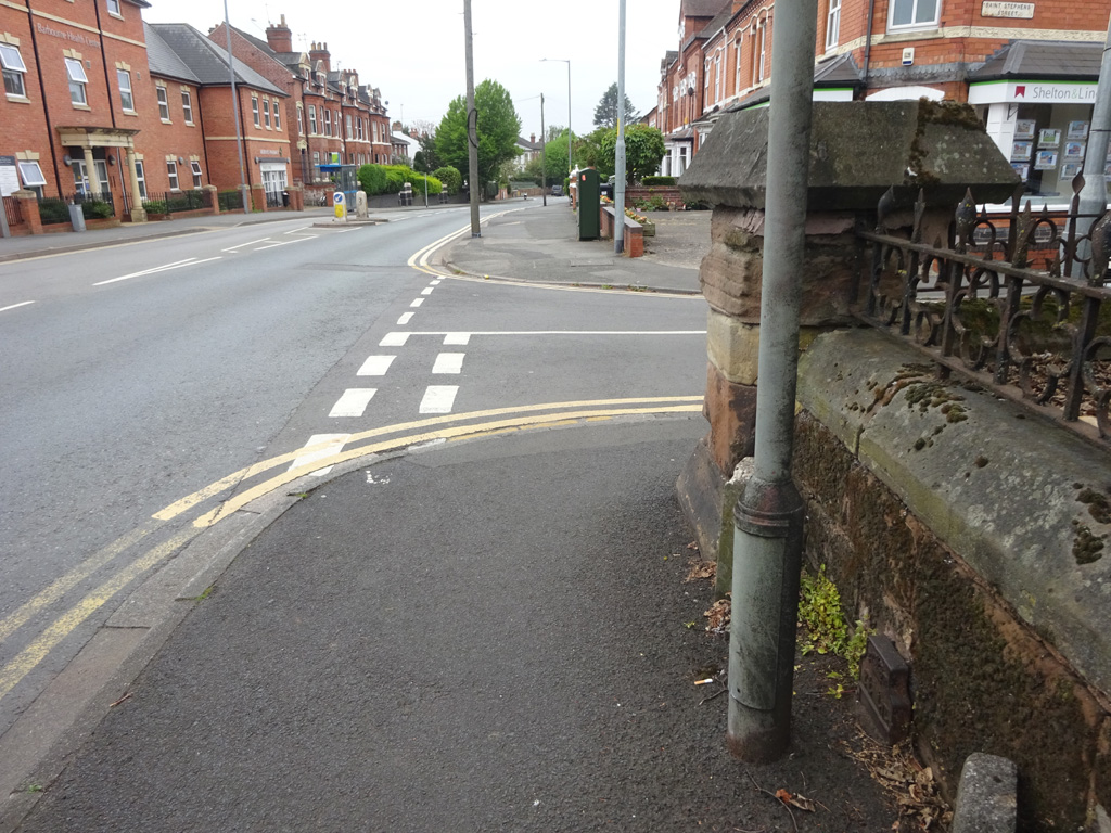 Telegraph cable marker post at Droitwich Road, corner of St. Stephens Street, Worcester by Mr Red 