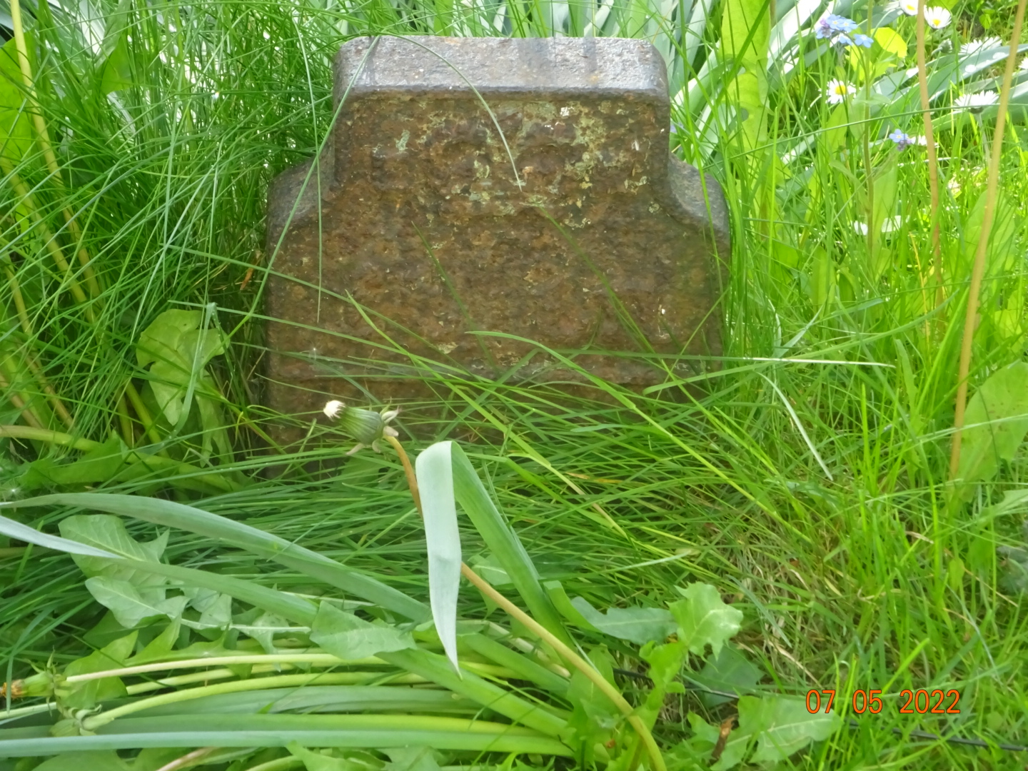 Telegraph cable marker post at 12 Avenue Street, High Shincliffe, Durham by Mark Nimmins 