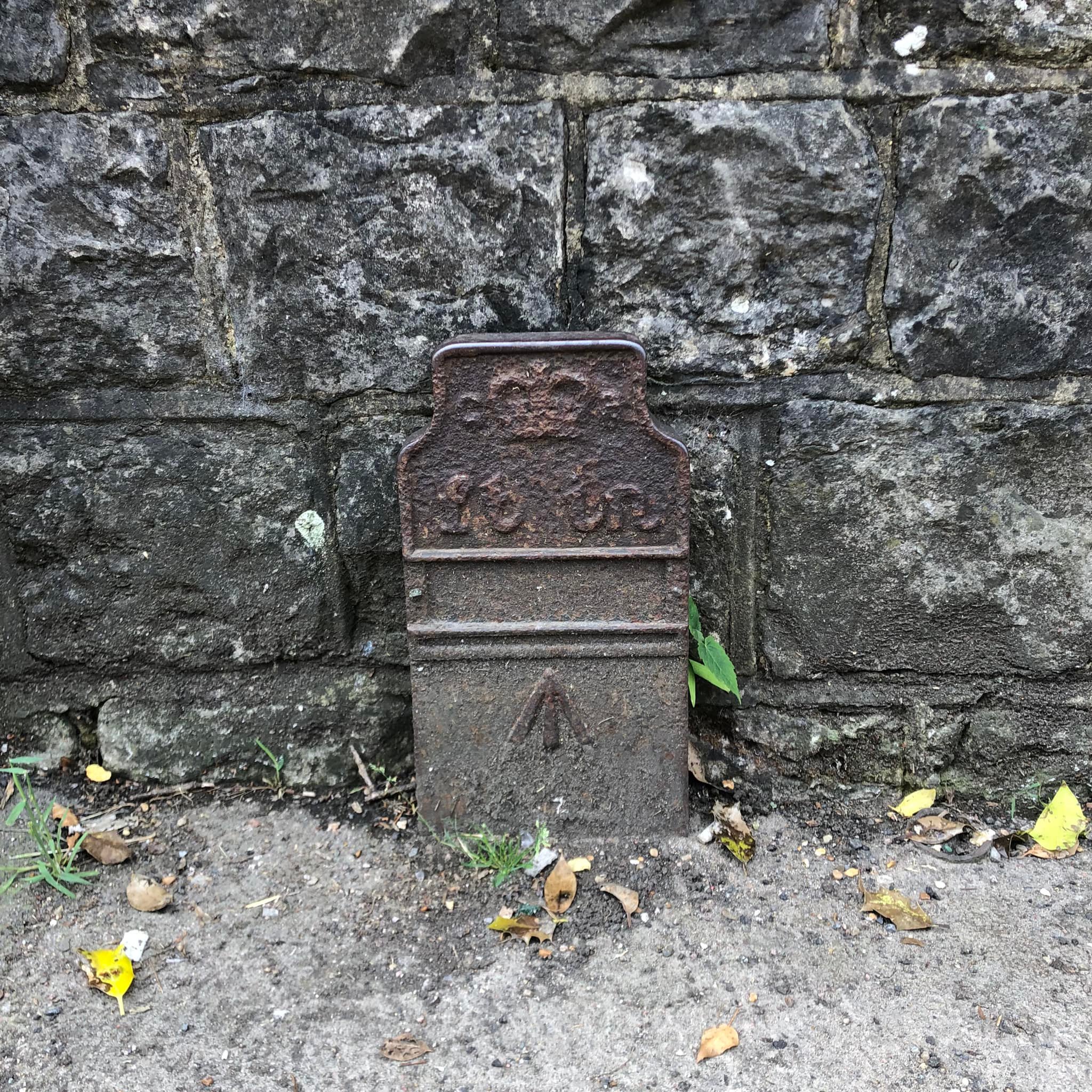 Telegraph cable marker post at By phone box, 31 Tonbridge Road, Maidstone by Russell G Sharp 