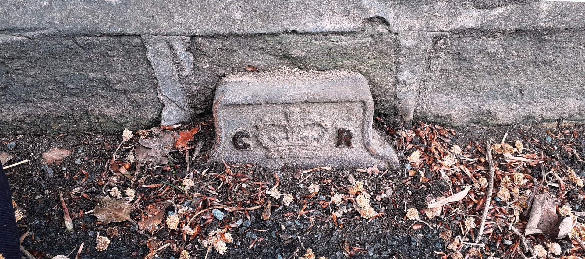 Telegraph cable marker post at opp. Airedale House, Skipton Road, Keighley by Roger Templeman 