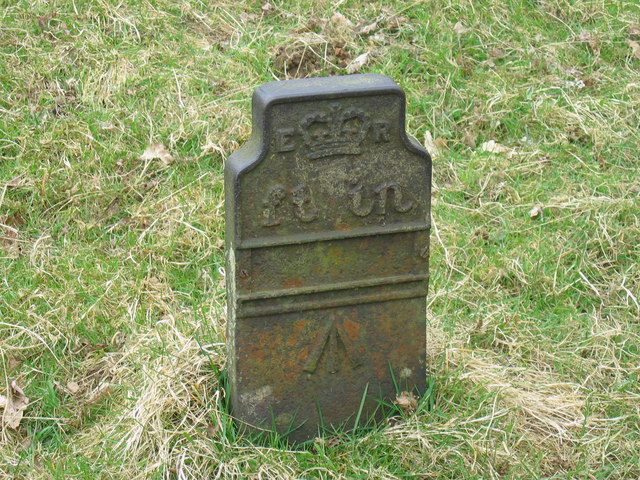 Telegraph cable marker post at Geltsdale, nr. Castle Carrock, Cumbria by Les Hull 