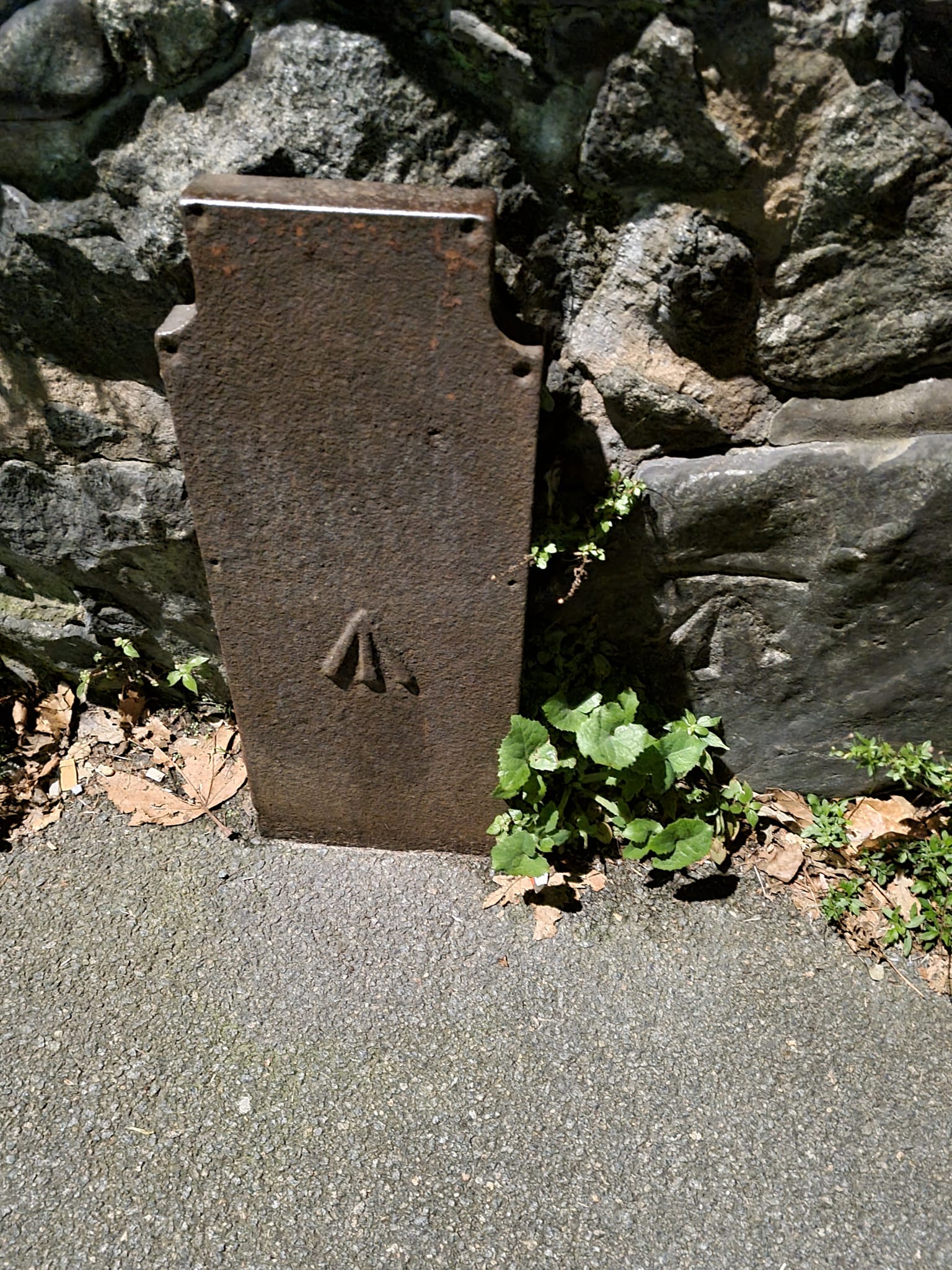 Telegraph cable marker post at E. side of Glategny Esplanade, St Peter Port, Guernsey by Mark Page 