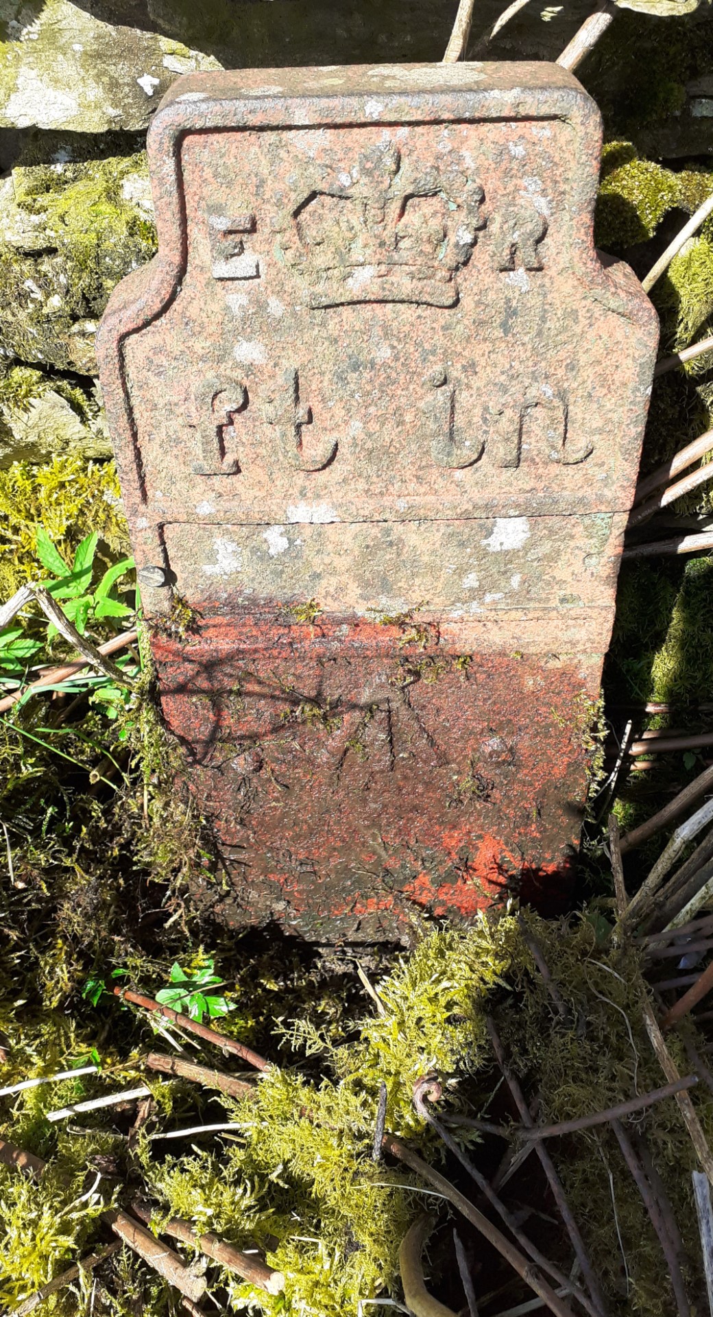 Telegraph cable marker post at A6 N side, W of farm W of Forest Hall lane, Kendal by Roger Templeman 