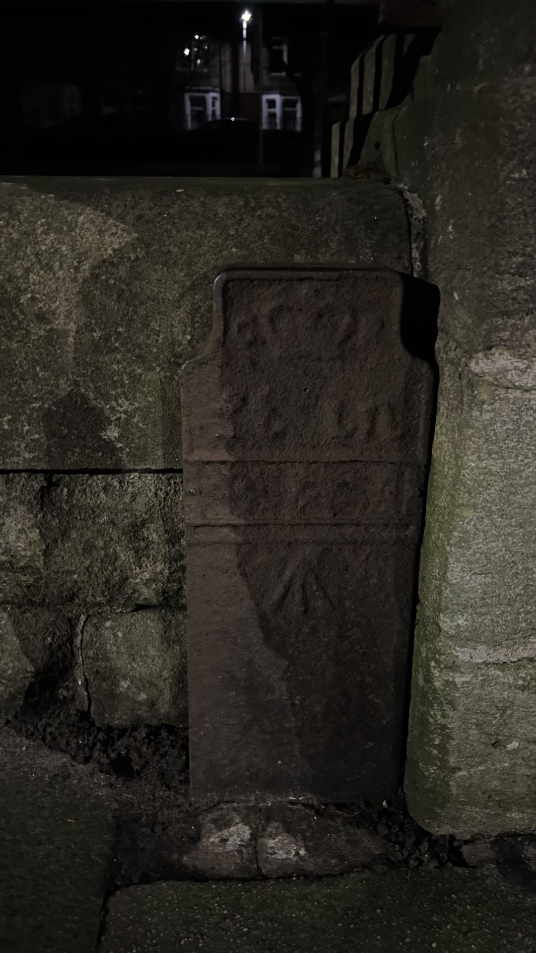 Telegraph cable marker post at Left side of gates to Memorial Park, Front Street, Newbiggin-by-the-Sea by Matt Nimmins 