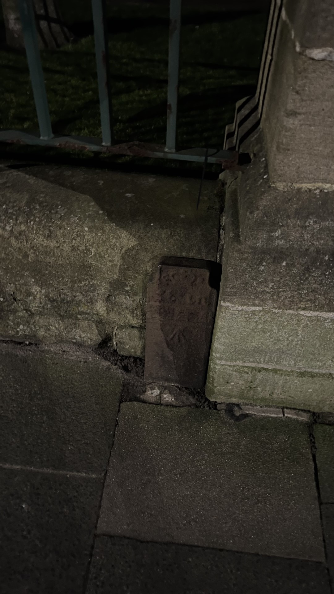 Telegraph cable marker post at Left side of gates to Memorial Park, Front Street, Newbiggin-by-the-Sea by Matt Nimmins 