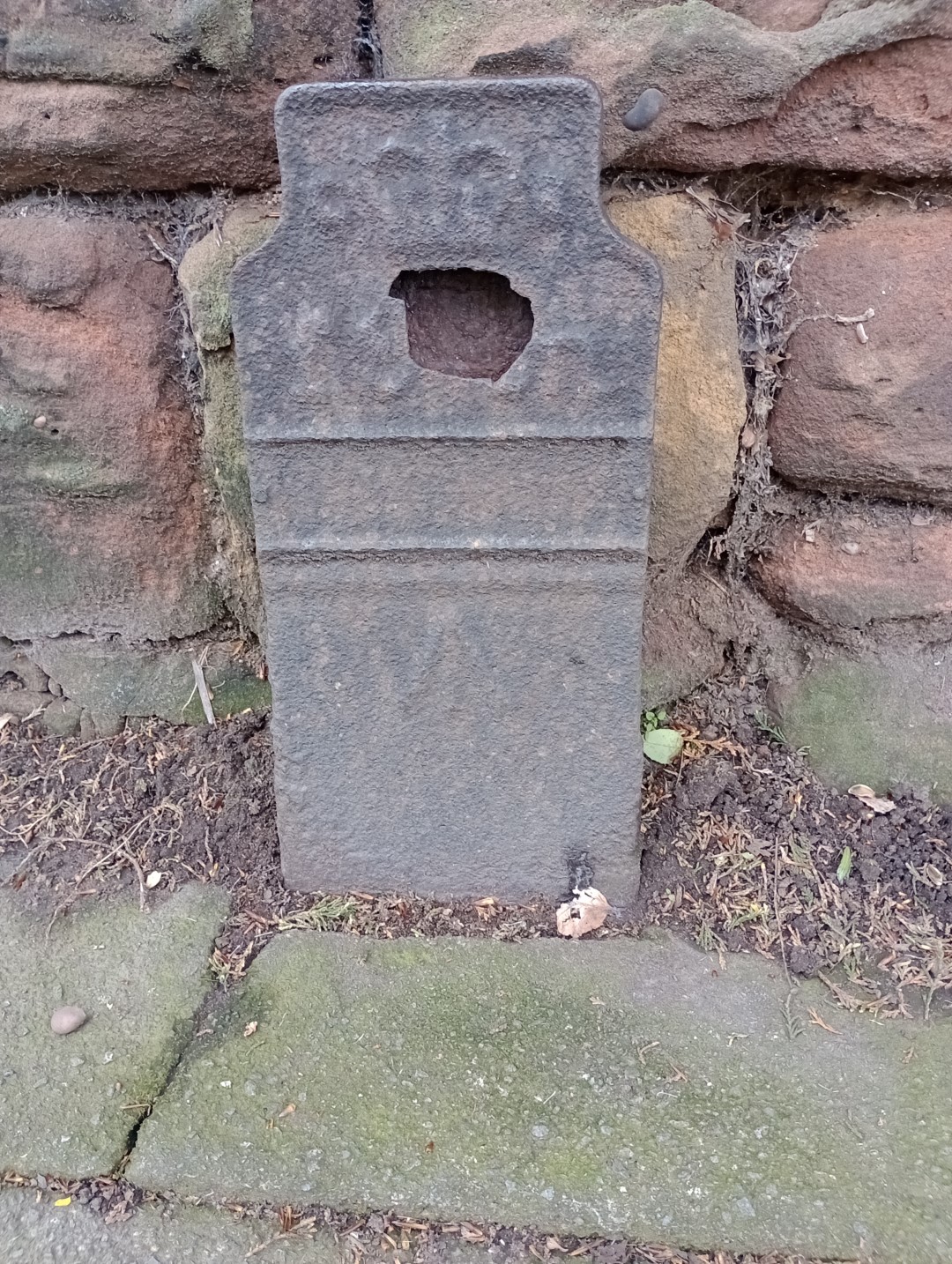 Telegraph cable marker post at behind bus shelter, opp. 186 Mill Lane, Wavertree, Liverpool by Andy Chadwick 